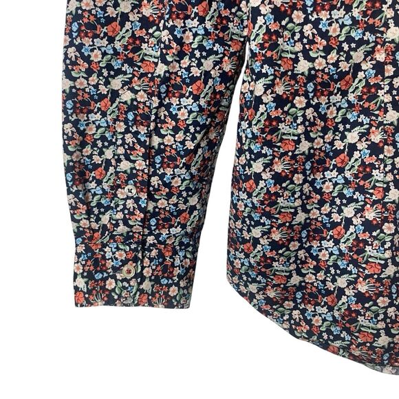 Zara Man Mens Size Medium Slim Fit Button Down Shirt Long Sleeve Black Floral - Picture 6 of 8